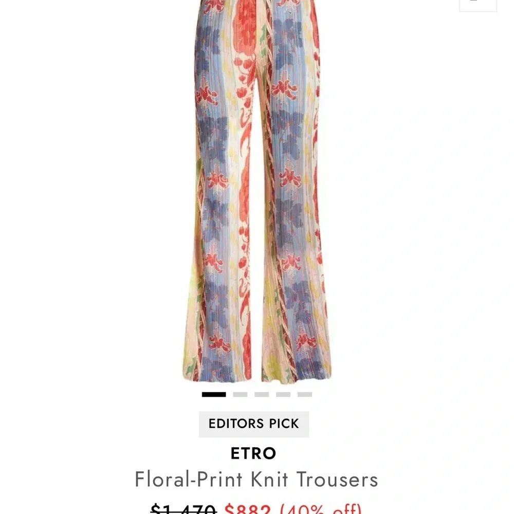 Etro Milano Vibrant Floral-Print Knit Trousers - Picture 7 of 7